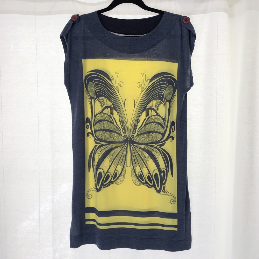 Butterfly Blue & Yellow Top (w/ leggings) or Dress